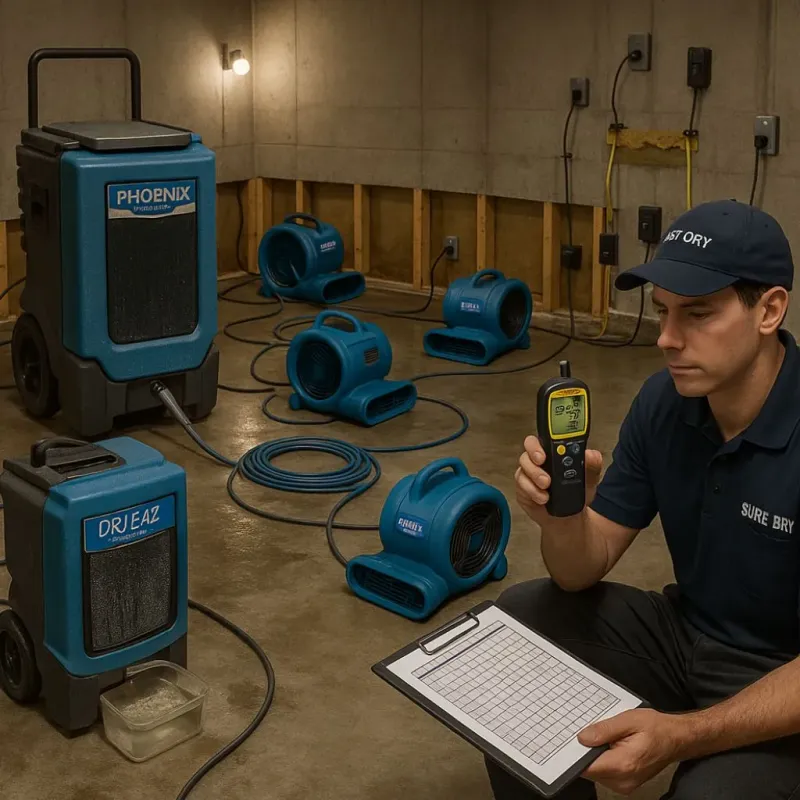 Structural Drying and Dehumidification process in Manchester, ME